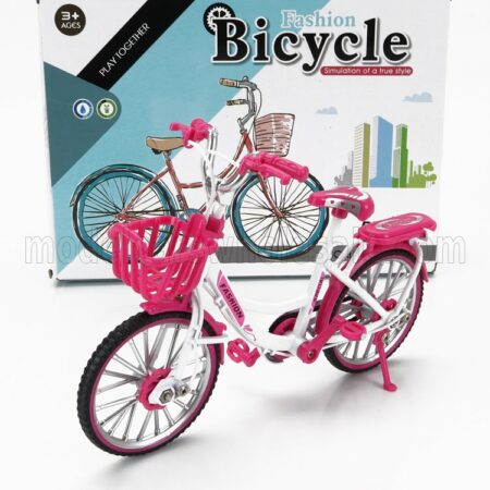 GOLDEN WHEEL MODELS 1/10 BICICLETTA | LADY CLASSIC BICYCLE | PINK WHITE