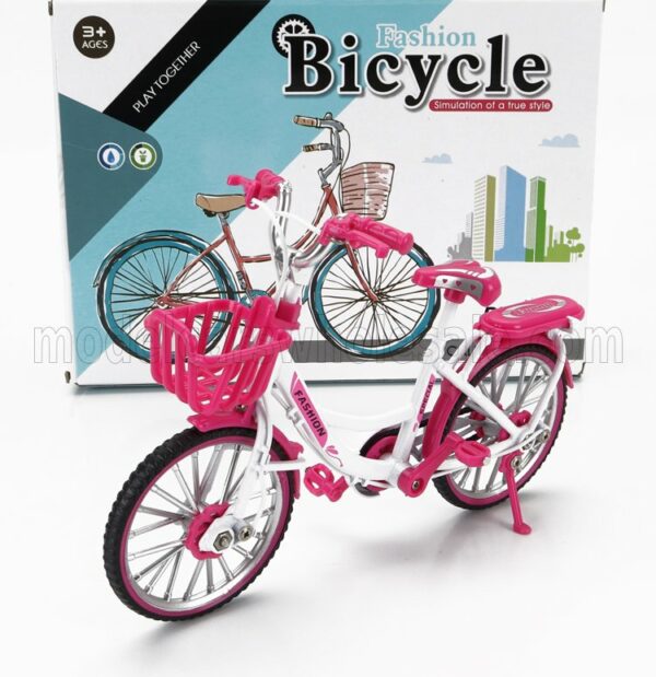 GOLDEN WHEEL MODELS 1/10 BICICLETTA | LADY CLASSIC BICYCLE | PINK WHITE