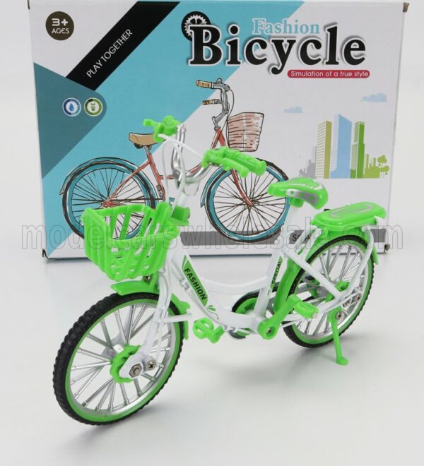 GOLDEN WHEEL MODELS 1/10 BICICLETTA | LADY CLASSIC BICYCLE | GREEN WHITE