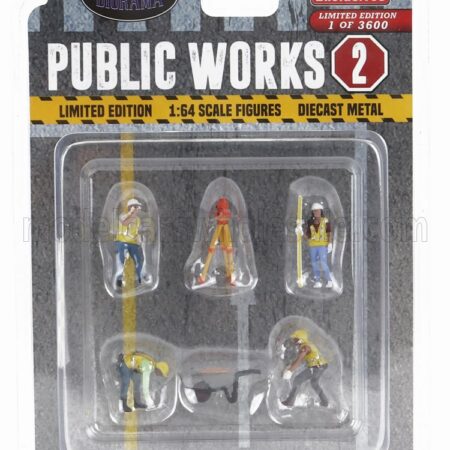 AMERICAN DIORAMA 1/64 FIGURES | SET 4X FIGURE PUBLIC WORK - 2 | VARIOUS