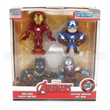 JADA 1/32 FIGURES | SET 4X AVENGERS - BLACK PANTHER - IRON MAN - ANT-MAN - CAPTAIN AMERICA - CM. 6.0 | VARIOUS