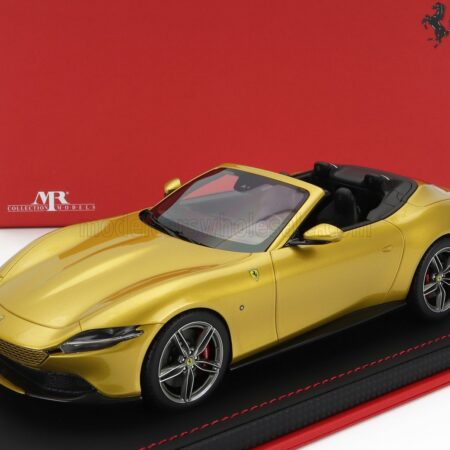 MR-MODELS 1/18 FERRARI | ROMA SPIDER OPEN 2020 - CON VETRINA - WITH SHOWCASE | GIALLO MONTECARLO - YELLOW MET