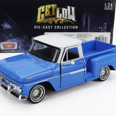 MOTOR-MAX 1/24 GMC | C1000 FENDERSIDE PICK-UP 1966 | BLUE WHITE