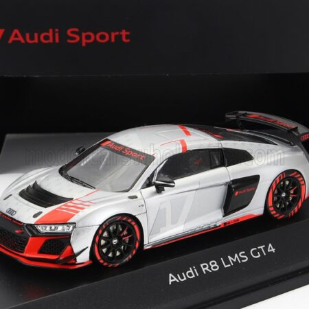 SPARK-MODEL 1/43 AUDI | R8 LMS GT4 TEAM AUDI SPORT N 0 PRESENTATION 2023 | SILVER RED BLACK