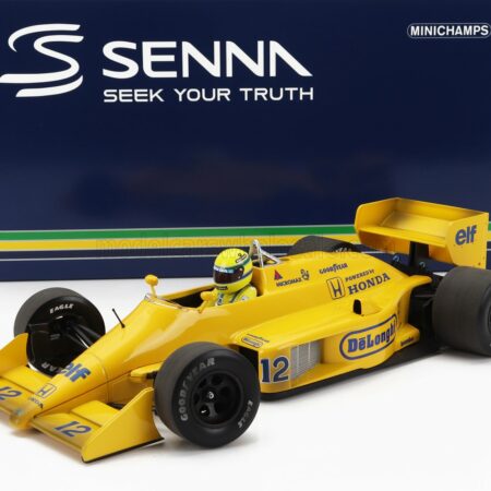 MINICHAMPS 1/18 LOTUS | F1  HONDA 99T N 12 WINNER MONACO GP DIRTY VERSION 1987 AYRTON SENNA - FIRST VICTORY F1 MONACO GP | YELLOW