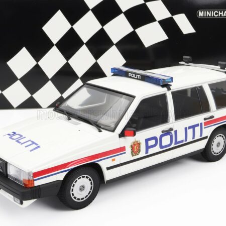 MINICHAMPS 1/18 VOLVO | 740GL BREAK SW STATION WAGON POLITI NORWAY 1986 | WHITE RED