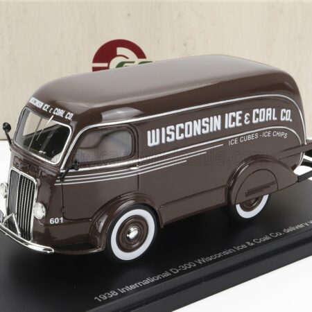 ESVAL MODEL 1/43 INTERNATIONAL | D-300 N 601 VAN WISCONSIN ICE & COAL CO. 1938 - ICE CUBES - ICE CHIPS | BROWN