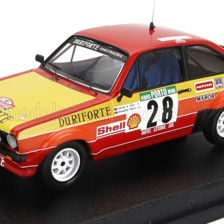 TROFEU 1/43 FORD ENGLAND | ESCORT MKII N 28 RALLY PORTUGAL 1983 CARLOS BICA - FERNANDO PRATA | RED YELLOW