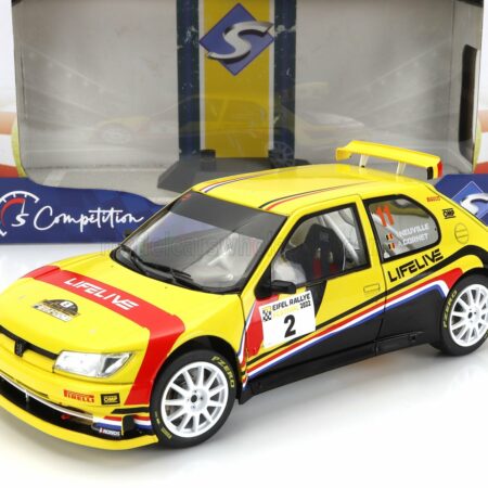 SOLIDO 1/18 PEUGEOT | 306 MAXI N 2 RALLY EIFEL FESTIVAL 2022 THIERRY NEUVILLE - A.CORNET | YELLOW BLACK RED