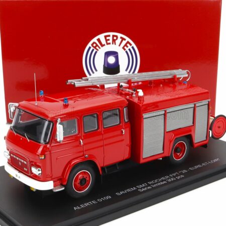 ALERTE 1/43 SAVIEM | SM7 DOUBLE CABINE TANKER TRUCK SAPEURS POMPIERS ROCHER FPT 28 EURE-ET-LOIR 1976 | RED