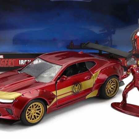 JADA 1/32 CHEVROLET | CAMARO COUPE WITH IRON MAN FIGURE 2016 | RED GOLD