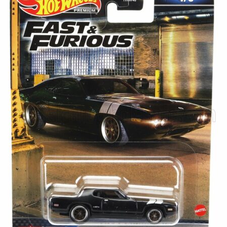 MATTEL HOT WHEELS 1/64 PLYMOUTH | DOM'S GTX COUPE 1971 - FAST & FURIOUS 8 2017 | BLACK SILVER