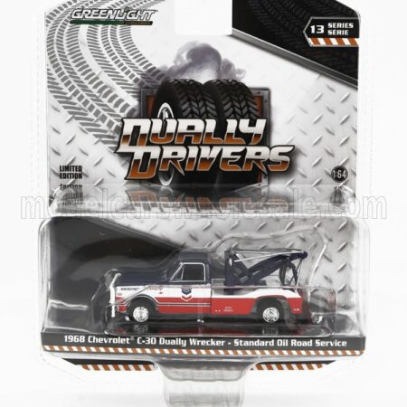 GREENLIGHT 1/64 CHEVROLET | C-30 TRUCK DUALLY WRECKER ROAD SERVICE - CARRO ATTREZZI - STANDARD OIL 1968 | WHITE BLUE RED