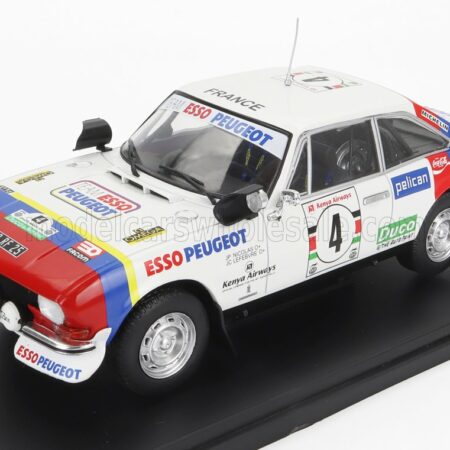 EDICOLA 1/24 PEUGEOT | 504 TEAM ESSO (night version) N 4 WINNER RALLY SAFARI 1978 JEAN PIERRE NICOLAS - JEAN CLAUDE LEFEBVRE | WHITE RED BLUE