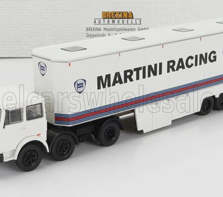 BREKINA PLAST 1/87 FIAT | 691 T TRUCK TEAM LANCIA MARTINI RACING CAR TRANSPORTER 1970 | WHITE