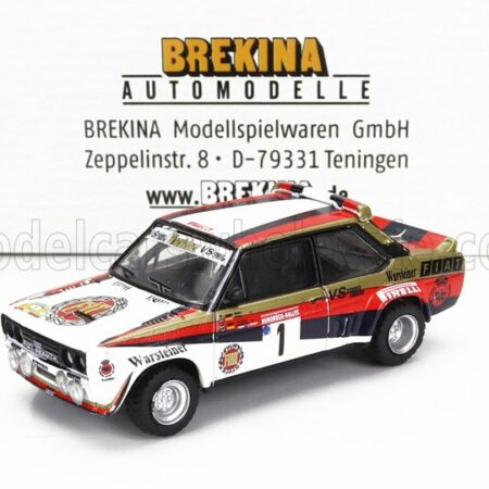 BREKINA PLAST 1/87 FIAT | 131 ABARTH N 1 WINNER RALLY HUNSRUECK 1980 WALTER ROHRL - CHRISTIAN GEISTDORFER | WHITE RED BLACK GOLD