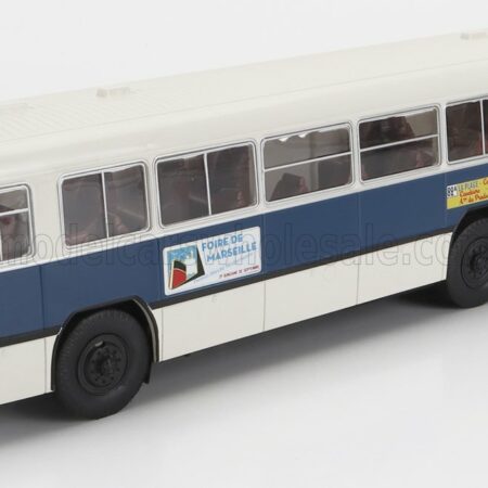 EDICOLA 1/43 BERLIET | PBR10 AUTOBUS FOIRE DE MARSEILLE 3-ASSI 1958 | WHITE BLUE