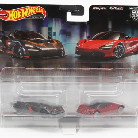 MATTEL HOT WHEELS 1/64 McLAREN | SET 2X SENNA 2019 + 720S 2019 | RED BLACK GREY