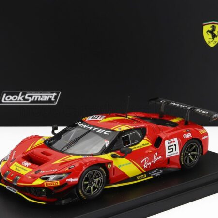 LOOKSMART 1/43 FERRARI | 296 GT3 3.0L TWIN TURBO V6 TEAM AF CORSE FRANCORCHAMPS MOTORTS N 51 24h SPA 2023 NICKLAS NIELSEN - ALESSIO ROVERA - ROBERT SHWARTZMAN | RED