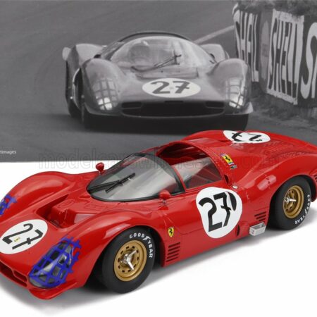 WERK83 1/18 FERRARI | 330 P3 4.0L V12 SPIDER TEAM N.A.R.T. NORTH AMERICAN RACING N 27 24h LE MANS 1966 PEDRO RODRIGUEZ - RICHIE GINTHER | RED