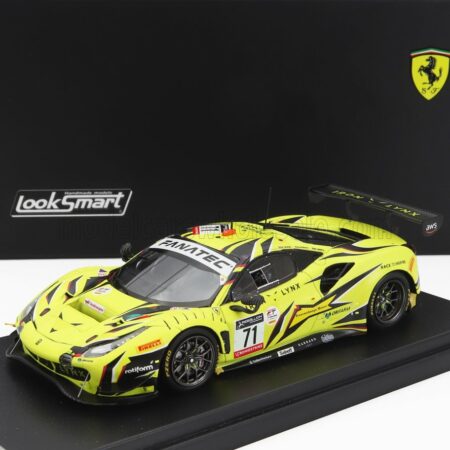 LOOKSMART 1/43 FERRARI | 488 GT3 EVO 3.9L TURBO V8 TEAM IRON LYNX N 71 3rd 24h SPA 2022 ANTONIO FUOCO - DAVIDE RIGON - DANIEL SERRA | YELLOW BLACK