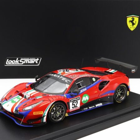 LOOKSMART 1/43 FERRARI | 488 GT3 EVO 3.9L TURBO V8 TEAM AF CORSE N 52 WINNER PRO-AM CUP 24h SPA 2022 ANDREA BERTOLINI - STEFANO COSTANTINI - LOUIS MACHIELS - ALESSIO ROVERA | RED BLUE BLACK