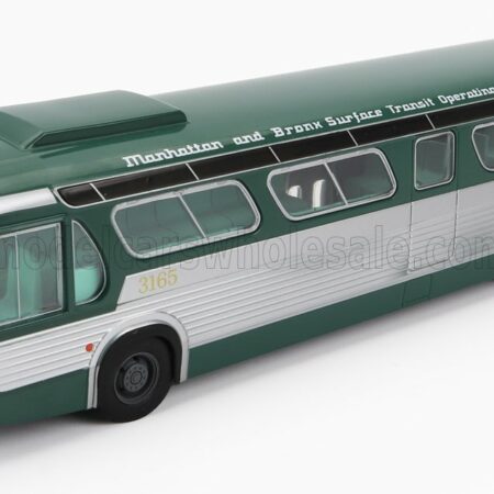 EDICOLA 1/43 GMC | TDH-5301 NEW LOOK FISHBOWL AUTOBUS MANHATTAN USA 1965 | GREEN SILVER