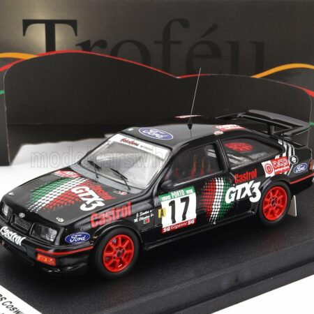 TROFEU 1/43 FORD ENGLAND | SIERRA RS COSWORTH N 17 9th RALLY PORTUGAL 1990 JOAQUIM SANTOS - MIGUEL OLIVEIRA | BLACK RED