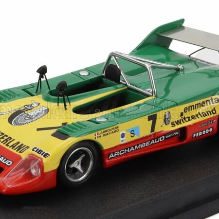TROFEU 1/43 LOLA | T292 FORD COSWORTH DFV 3.0L V8 N 7 TEST 24h LE MANS 1973 GERARD LARROUSSE - HERVE BAYARD | GREEN YELLOW RED