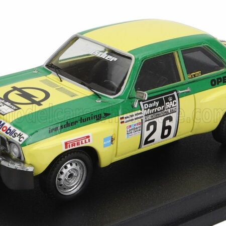 TROFEU 1/43 OPEL | ASCONA 1.9 SR (night version) N 26 RALLY RAC LOMBARD 1973 WALTER ROHRL - JOCHEN BERGER | GREEN YELLOW