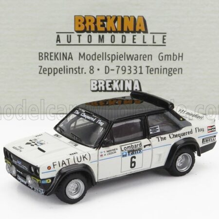 BREKINA PLAST 1/87 FIAT | 131 ABARTH N 6 RALLY RAC LOMBARD 1977 TIMO MAKINEN - HENRY LIDDON | WHITE BLACK