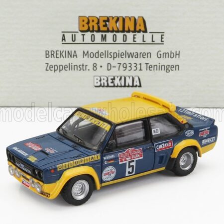 BREKINA PLAST 1/87 FIAT | 131 ABARTH N 5 RALLY SANREMO 1977 WALTER ROHRL - WILLI PETER PITZ | BLUE YELLOW