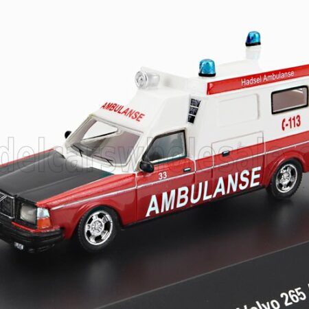 BoS-MODELS 1/87 VOLVO | 265 (BASE 244) AMBULANCE VAN 1976 | RED WHITE BLACK