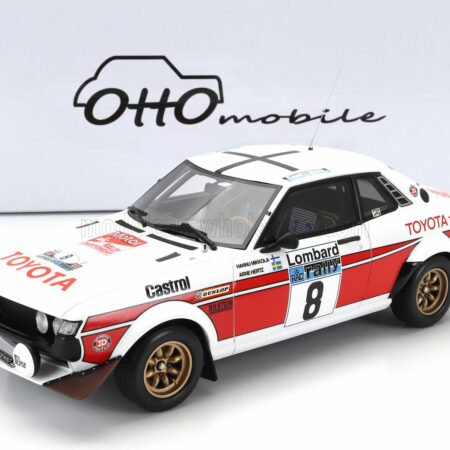 OTTO-MOBILE 1/18 TOYOTA | CELICA RA21 2000GT N 8 2nd RALLY RAC LOMBARD 1977 HANNU MIKKOLA - ARNE HERTZ | WHITE RED