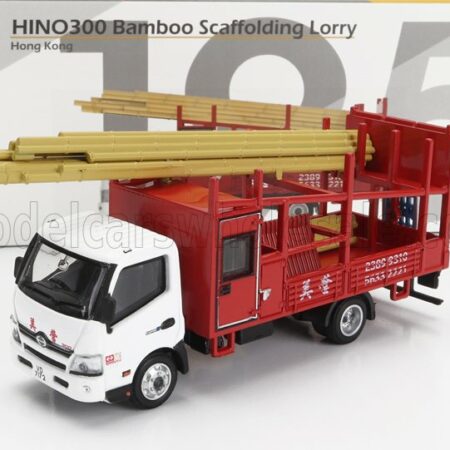 TINY TOYS 1/64 HINO | 195 BAMBOO SCAFFOLDING LORRY TRUCK 2010 | WHITE RED