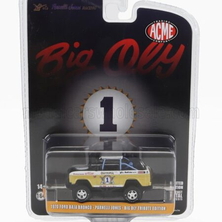 GREENLIGHT 1/64 FORD USA | BRONCO N 1 BAJA 1970 - BIG OLY TRIBUTE EDITION | YELLOW MET BLACK