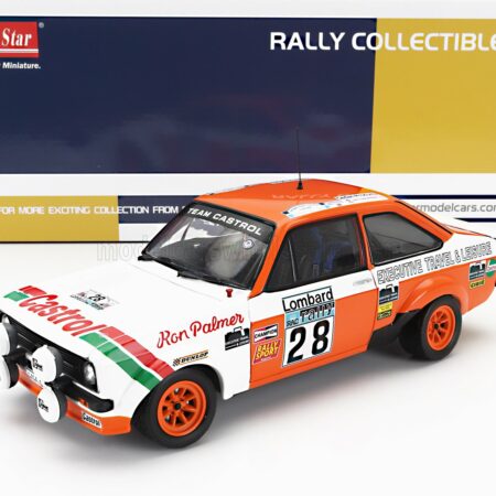 SUN-STAR 1/18 FORD ENGLAND | ESCORT MKII RS 1800 (night version) CASTROL N 28 RALLY RAC LOMBARD 1978 MALCOLM WILSON - RON PALMER | WHITE ORANGE