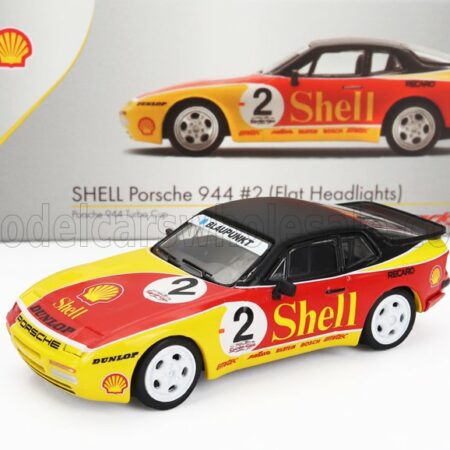 SPARK-MODEL 1/64 PORSCHE | 944 SHELL N 2 RACING 1989 | YELLOW RED BLACK