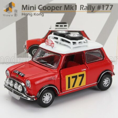 TINY TOYS 1/50 MORRIS | MINI COOPER S N 177 WINNER RALLY MONTECARLO 1967 RAUNO AALTONEN - HENRY LIDDON | RED WHITE