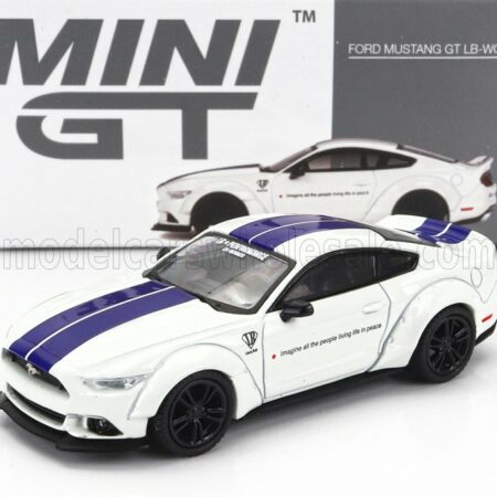 TRUESCALE 1/64 FORD USA | MUSTANG SHELBY GT500 LB WORKS COUPE LHD 2021 | WHITE BLUE