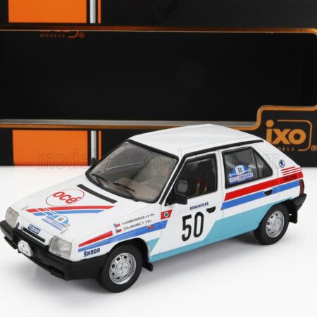 IXO-MODELS 1/43 SKODA | FAVORIT 136L N 50 RALLY BOHEMIA 1983 VLADIMIR BERGER - OTTO JAKUBEC | WHITE LIGHT BLUE