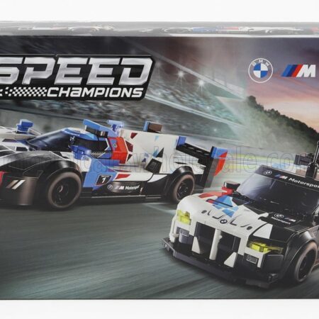 LEGO  BMW | LEGO - SET 2X TEAM M-MOTORSPORT 4-SERIES M4 GT3 + M HYBRID V8 2023 - 676 PEZZI - 676 PIECES | BLUE WHITE BLACK RED