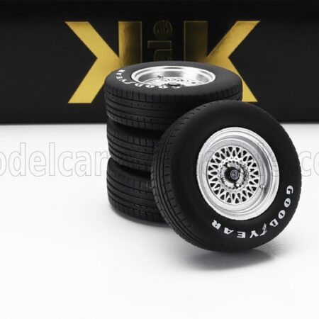 KK-SCALE 1/18 ACCESSORIES | SET 4X WHEELS AND RIMS FOR ESPRIT TURBO 1981 | BLACK SILVER