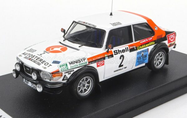 TROFEU 1/43 SAAB | 99 (night version) N 2 4th RALLY HANKKIRALI 1981 STIG BLOMQVIST - ROBERT GRONDAHI | WHITE