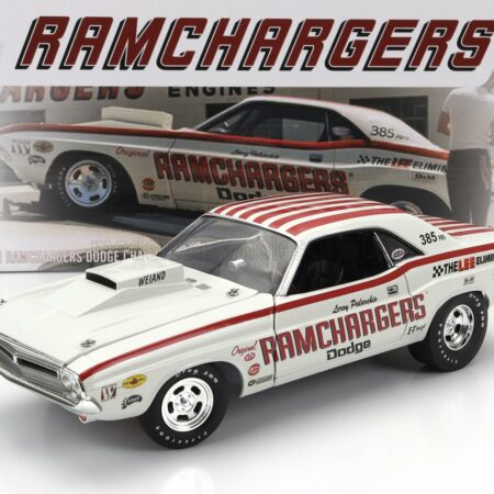 ACME-MODELS 1/18 DODGE | CHALLENGER HEMI COUPE ROD SHOP PRO STOCK N 333 RACING 1971 MIKE FONS | WHITE RED BLUE