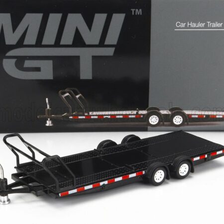 TRUESCALE 1/64 ACCESSORIES | CARRELLO TRASPORTO AUTO 2-ASSI - CAR TRANSPORTER TRAILER - CAR NOT INCLUDED | BLACK