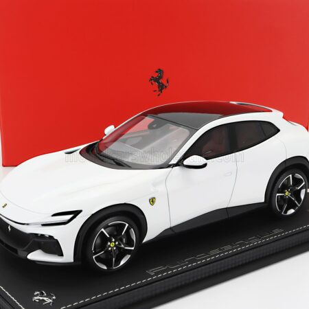 BBR-MODELS 1/18 FERRARI | PUROSANGUE SUV 2022 - CON VETRINA - WITH SHOWCASE | BIANCO CERVINO - WHITE MET