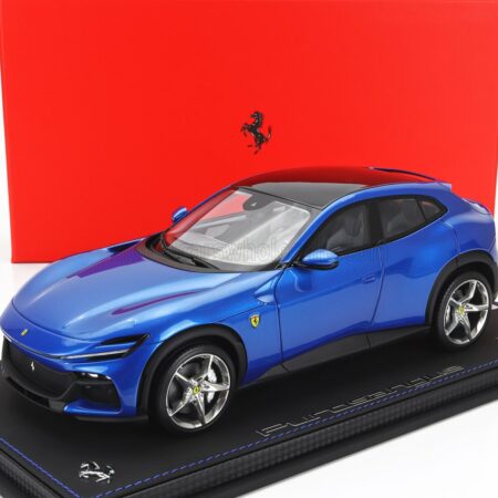 BBR-MODELS 1/18 FERRARI | PUROSANGUE SUV 2022 - CON VETRINA - WITH SHOWCASE | BLU CORSA - BLUE MET