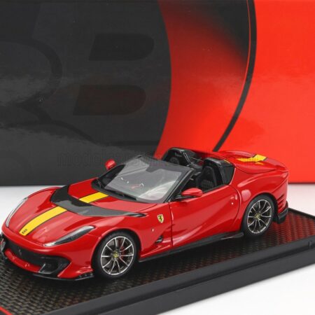 BBR-MODELS 1/43 FERRARI | 812 COMPETIZIONE A SPIDER 2022 - SILVER WHEELS | ROSSO CORSA 322 - RED YELLOW