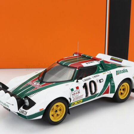 IXO-MODELS 1/18 LANCIA | STRATOS HF TEAM ALITALIA (night version) N 10 WINNER RALLY MONTECARLO 1976 SANDRO MUNARI - SILVIO MAIGA | WHITE GREEN RED